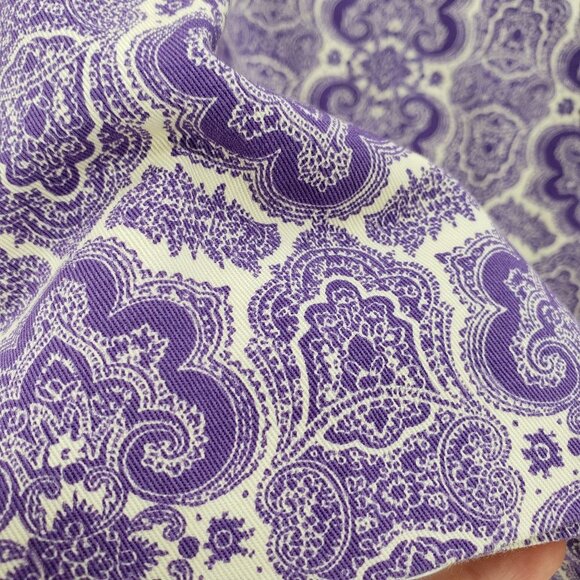 J. CREW Purple Medallion Paisley Cotton Twill No. 2 Pencil Skirt 4 - Picture 2 of 9